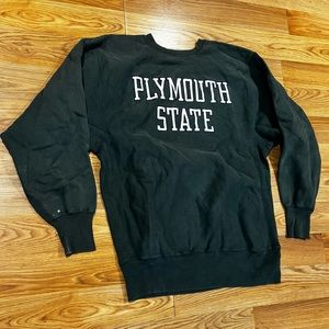 Champion Reverse Weave Vintage 90s USA Made Green Plymouth State Sweater Crew XL